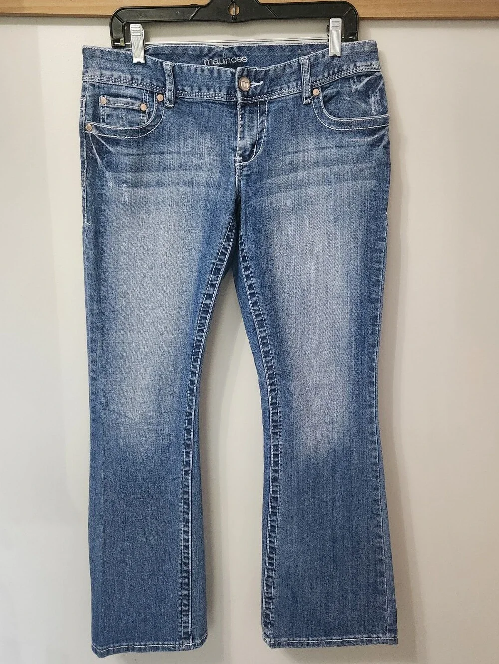 Maurices Bootcut Jeans Women's Size 7/8 Short Regular Light Wash Y2k Denim 33x29